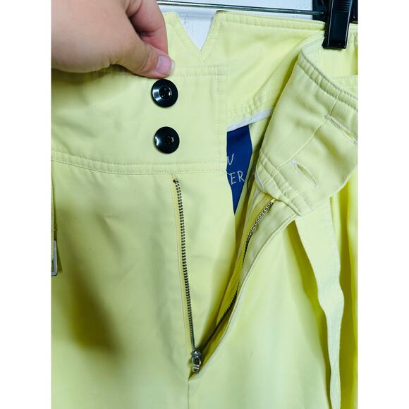 SIMON MILLER Butter Yellow Paper-Bag Waist Casual Galen Fitted Pants Size Large - Picture 13 of 16